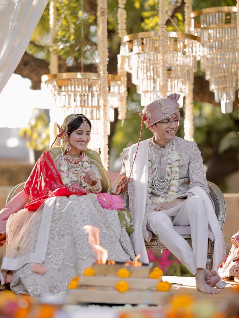Bride and groom during a wedding ceremony